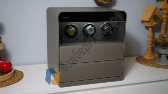 Сейф-витрина Klesto JSM-3, дымчатый серый, с автоматическим подзаводом часов